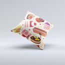 Yummy Dessert Pattern ink-Fuzed Decorative Throw Pillow