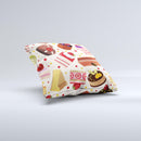 Yummy Dessert Pattern ink-Fuzed Decorative Throw Pillow