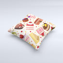 Yummy Dessert Pattern ink-Fuzed Decorative Throw Pillow