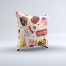 Yummy Dessert Pattern ink-Fuzed Decorative Throw Pillow