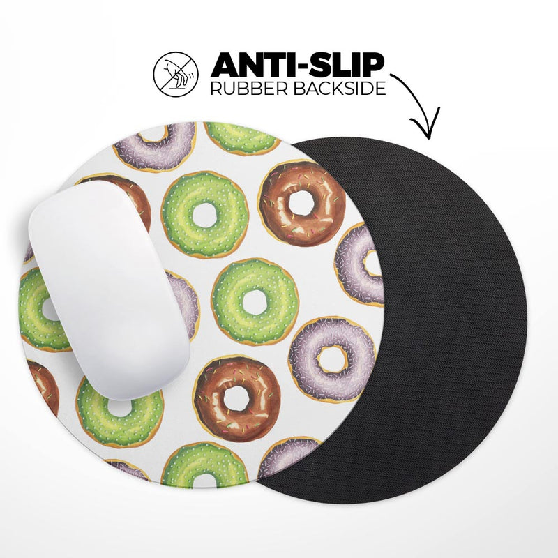 Yummy Donuts Galore// WaterProof Rubber Foam Backed Anti-Slip Mouse Pad for Home Work Office or Gaming Computer Desk