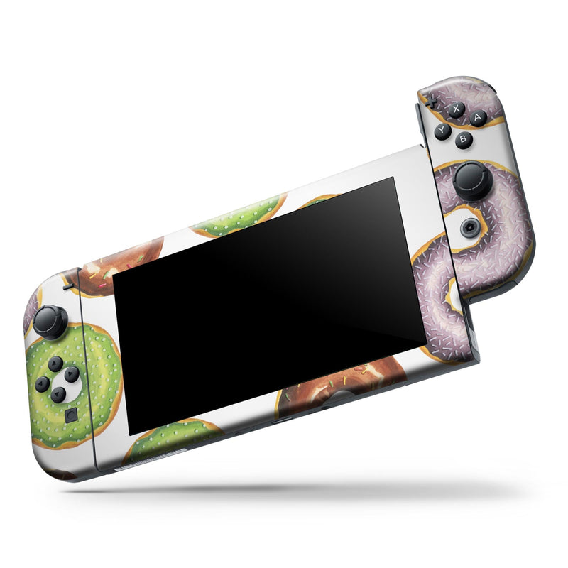 Yummy Donuts Galore // Skin Decal Wrap Kit for Nintendo Switch Console & Dock, Joy-Cons, Pro Controller, Lite, 3DS XL, 2DS XL, DSi, or Wii