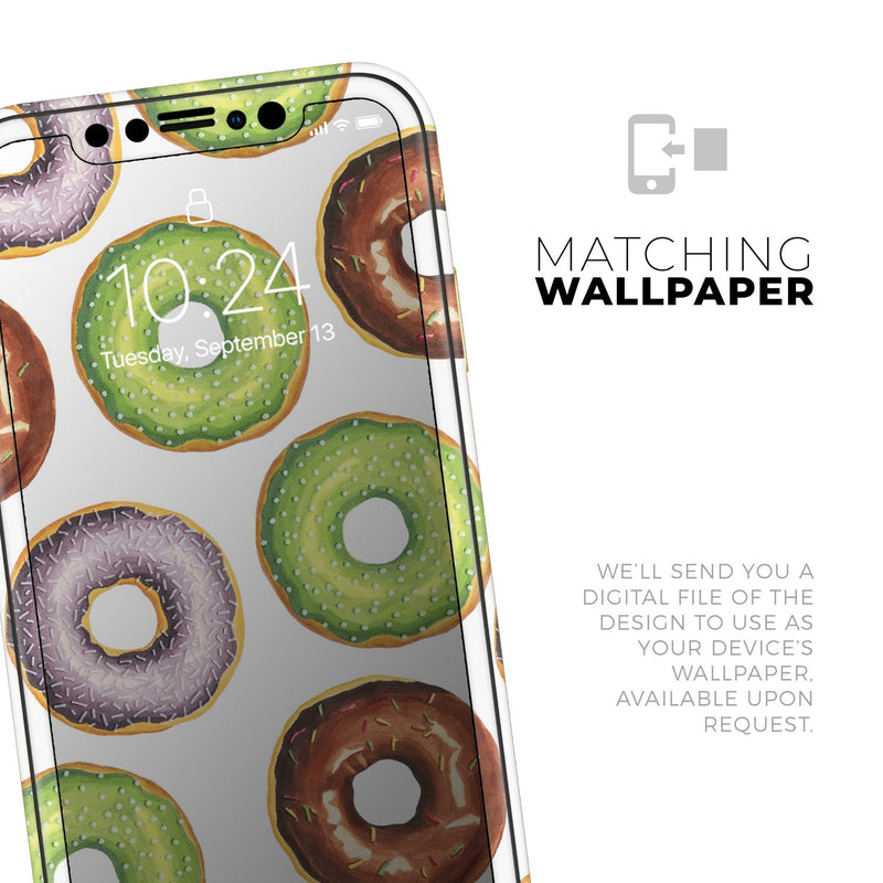 Yummy Donuts Galore - Protective Skin Wrap & Decal – Compatible with iPhone SE to iPhone 17 Pro Max (All Models)