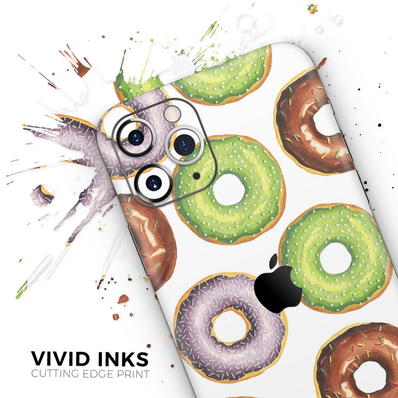 Yummy Donuts Galore - Protective Skin Wrap & Decal – Compatible with iPhone SE to iPhone 17 Pro Max (All Models)