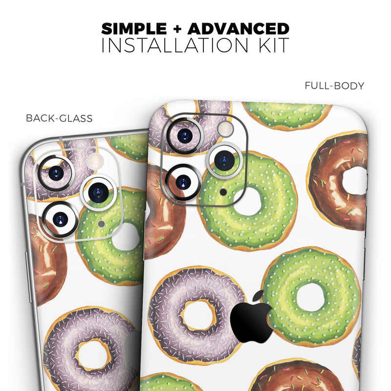 Yummy Donuts Galore - Protective Skin Wrap & Decal – Compatible with iPhone SE to iPhone 17 Pro Max (All Models)
