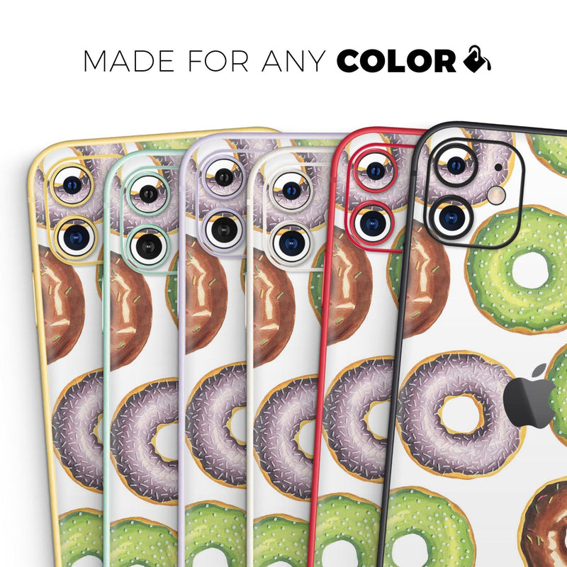 Yummy Donuts Galore - Protective Skin Wrap & Decal – Compatible with iPhone SE to iPhone 17 Pro Max (All Models)