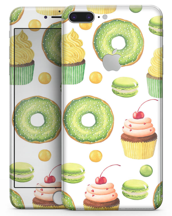 Yummy Galore Bakery Green Treats V1 - Skin-kit for the iPhone 8 or 8 Plus