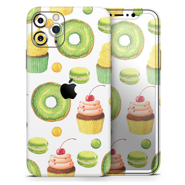 Yummy Galore Bakery Green Treats V1 // Skin-Kit compatible with the Apple iPhone 14, 13, 12, 12 Pro Max, 12 Mini, 11 Pro, SE, X/XS + (All iPhones Available)