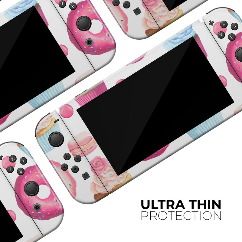 Yummy Galore Bakery Treats // Skin Decal Wrap Kit for Nintendo Switch Console & Dock, Joy-Cons, Pro Controller, Lite, 3DS XL, 2DS XL, DSi, or Wii