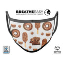 Yummy Galore Bakery Treats v2 - Made in USA Mouth Cover Unisex Anti-Dust Cotton Blend Reusable & Washable Face Mask with Adjustable Sizing for Adult or Child