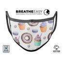 Yummy Galore Bakery Treats v3 - Made in USA Mouth Cover Unisex Anti-Dust Cotton Blend Reusable & Washable Face Mask with Adjustable Sizing for Adult or Child