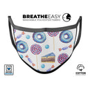 Yummy Galore Bakery Treats v4 - Made in USA Mouth Cover Unisex Anti-Dust Cotton Blend Reusable & Washable Face Mask with Adjustable Sizing for Adult or Child