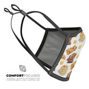 Yummy Galore Bakery Treats v5 - Made in USA Mouth Cover Unisex Anti-Dust Cotton Blend Reusable & Washable Face Mask with Adjustable Sizing for Adult or Child