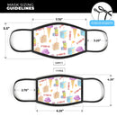 Yummy Galore Bakery Treats v6 - Made in USA Mouth Cover Unisex Anti-Dust Cotton Blend Reusable & Washable Face Mask with Adjustable Sizing for Adult or Child