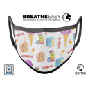 Yummy Galore Bakery Treats v6 - Made in USA Mouth Cover Unisex Anti-Dust Cotton Blend Reusable & Washable Face Mask with Adjustable Sizing for Adult or Child