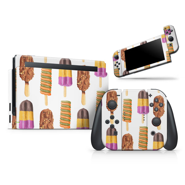 Yummy Galore Ice Cream Treats // Skin Decal Wrap Kit for Nintendo Switch Console & Dock, Joy-Cons, Pro Controller, Lite, 3DS XL, 2DS XL, DSi, or Wii