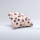 Yummy Subtle Cupcake Pattern Ink-Fuzed Decorative Throw Pillow