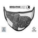 Zendoodle Elephant - Made in USA Mouth Cover Unisex Anti-Dust Cotton Blend Reusable & Washable Face Mask with Adjustable Sizing for Adult or Child