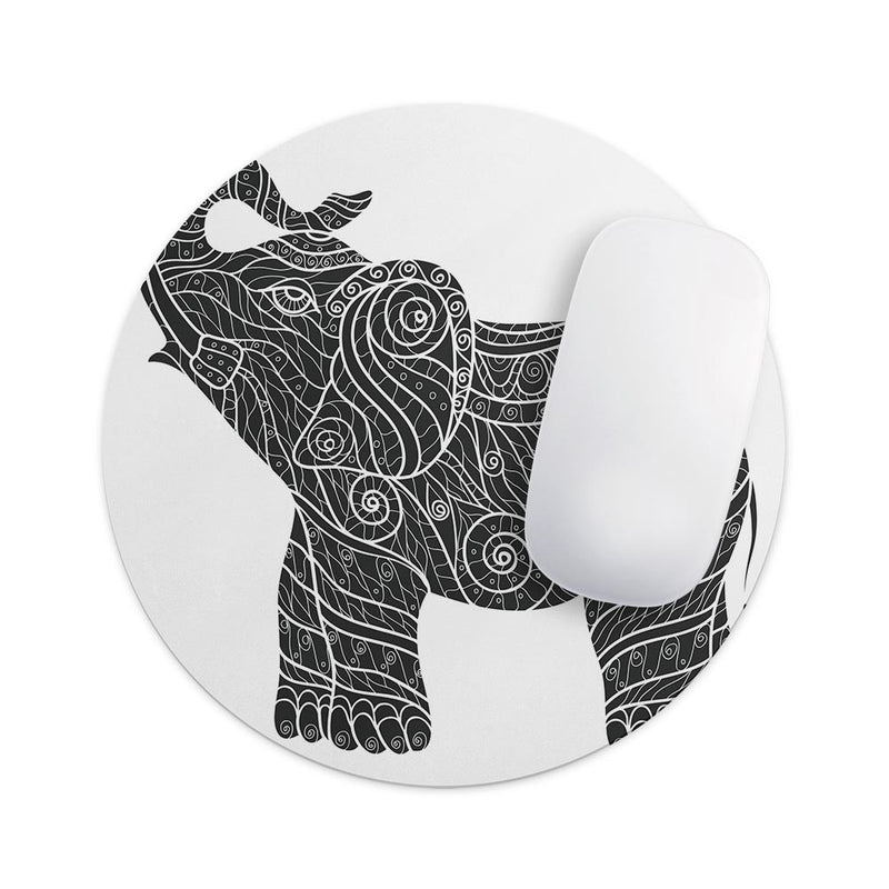 Zendoodle Elephant// WaterProof Rubber Foam Backed Anti-Slip Mouse Pad for Home Work Office or Gaming Computer Desk