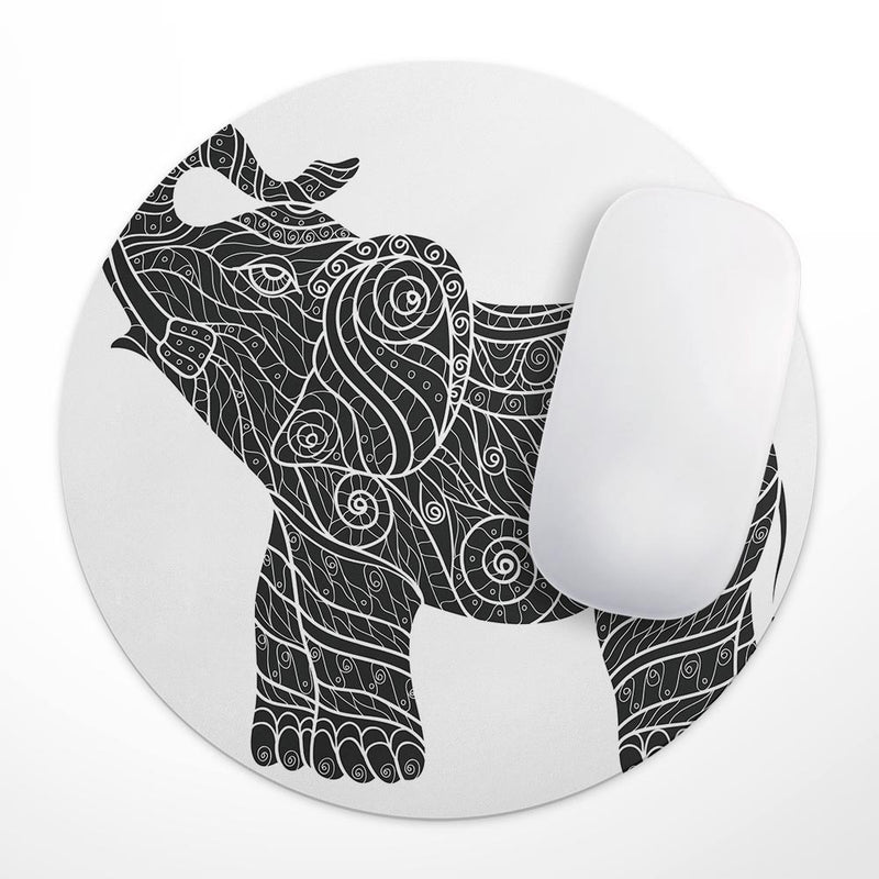 Zendoodle Elephant// WaterProof Rubber Foam Backed Anti-Slip Mouse Pad for Home Work Office or Gaming Computer Desk
