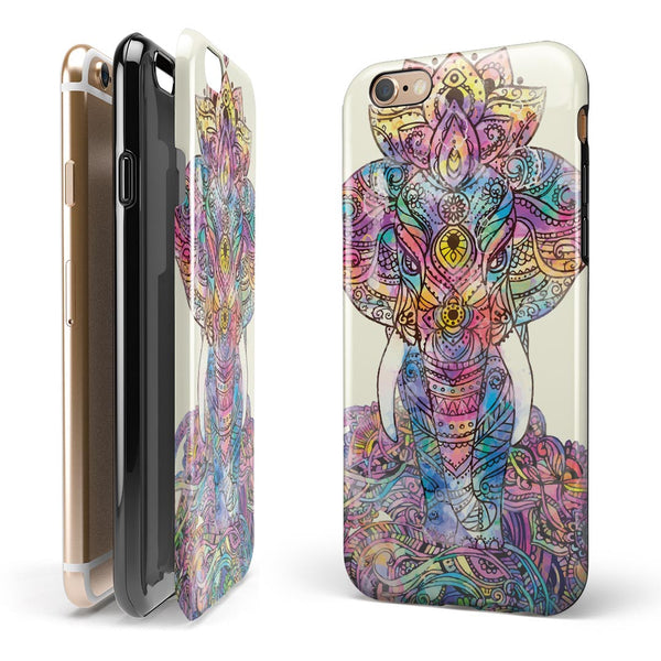 Zendoodle Sacred Elephant iPhone 6/6s or 6/6s Plus 2-Piece Hybrid INK-Fuzed Case