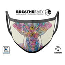 Zendoodle Sacred Elephant - Made in USA Mouth Cover Unisex Anti-Dust Cotton Blend Reusable & Washable Face Mask with Adjustable Sizing for Adult or Child