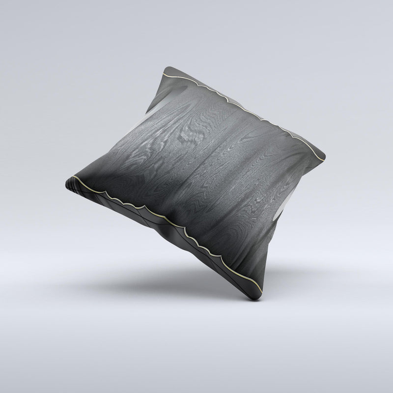 Zig Zag Gray Wood Grain Ink-Fuzed Decorative Throw Pillow