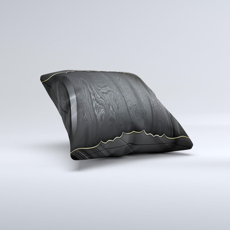 Zig Zag Gray Wood Grain Ink-Fuzed Decorative Throw Pillow