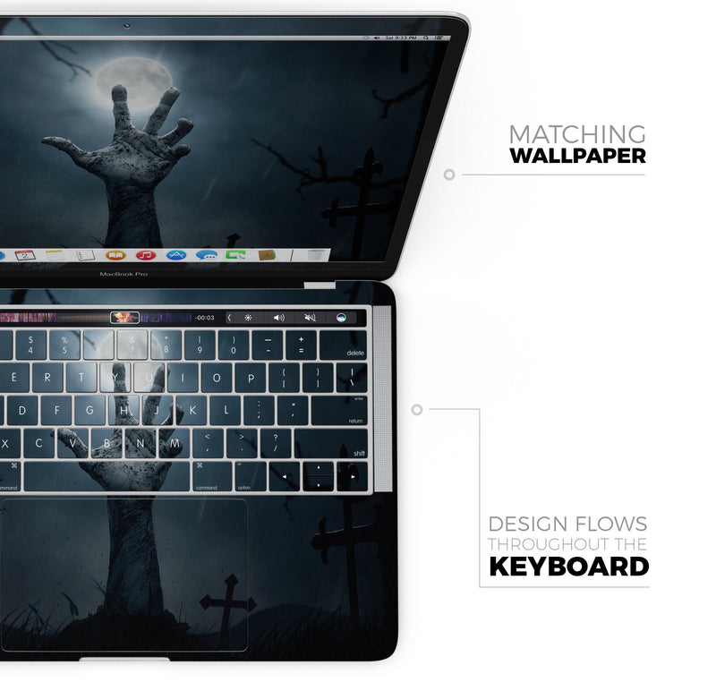 Zombie Alive - Skin Decal Wrap Kit Compatible with the Apple MacBook Pro, Pro with Touch Bar or Air (11", 12", 13", 15" & 16" - All Versions Available)