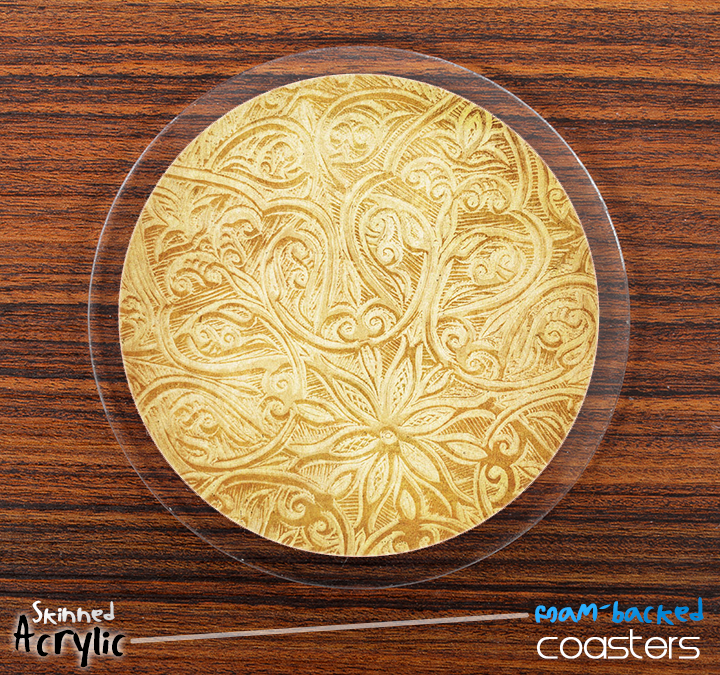 The Gold Pattern Skinned Foam-Backed Coaster Set