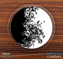 The Abstract Black Swirls Skinned Foam-Backed Coaster Set