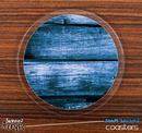 The Blue Wood Planks Skinned Foam-Backed Coaster Set