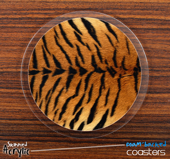 The Tiger Animal Print Skinned Foam-Backed Coaster Set