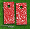 Red Floral Sprout Skin-set for a pair of Cornhole Boards