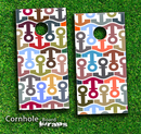 Anchor Collage Skin-set for a pair of Cornhole Boards