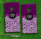 Purple Custom Monogram Animal Print Skin-set for a pair of Cornhole Boards