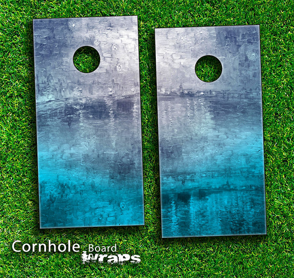 Abstract Oil Painting Skin-set for a pair of Cornhole Boards
