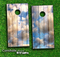 Cloudy Wood Planks Skin-set for a pair of Cornhole Boards