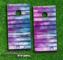 Pink & Blue Dyed Wood Skin-set for a pair of Cornhole Boards