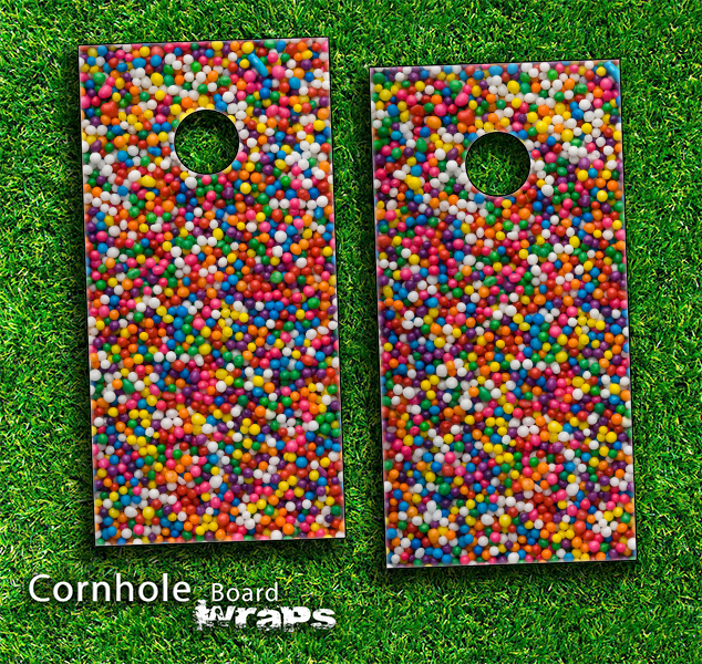 Gumballs Skin-set for a pair of Cornhole Boards