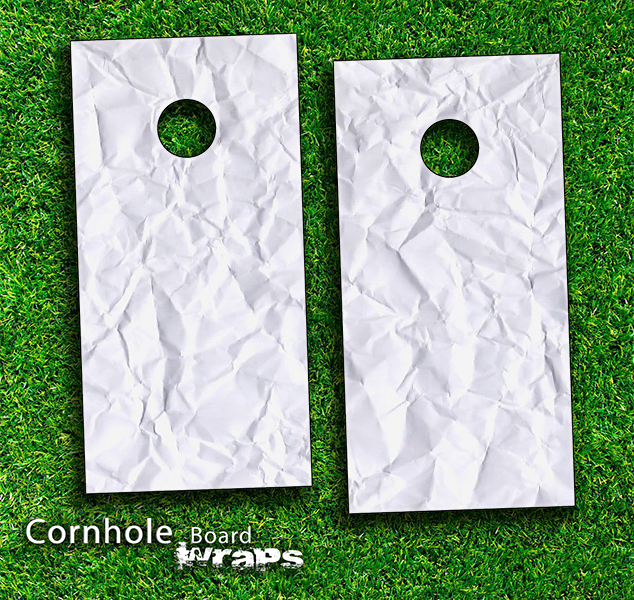 Crumpled Paper Skin-set for a pair of Cornhole Boards