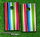 Rainbow Striped Skin-set for a pair of Cornhole Boards