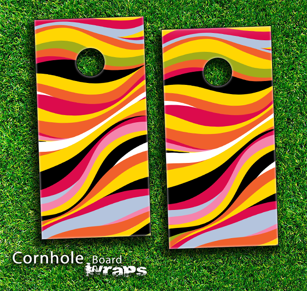 Colorful Abstract Skin-set for a pair of Cornhole Boards