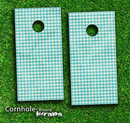 Blue Plaid Skin-set for a pair of Cornhole Boards