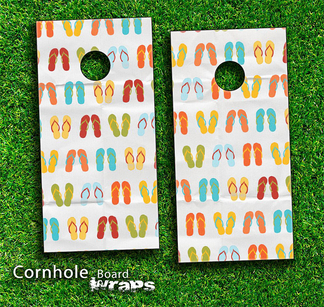 Flip Flop Skin-set for a pair of Cornhole Boards