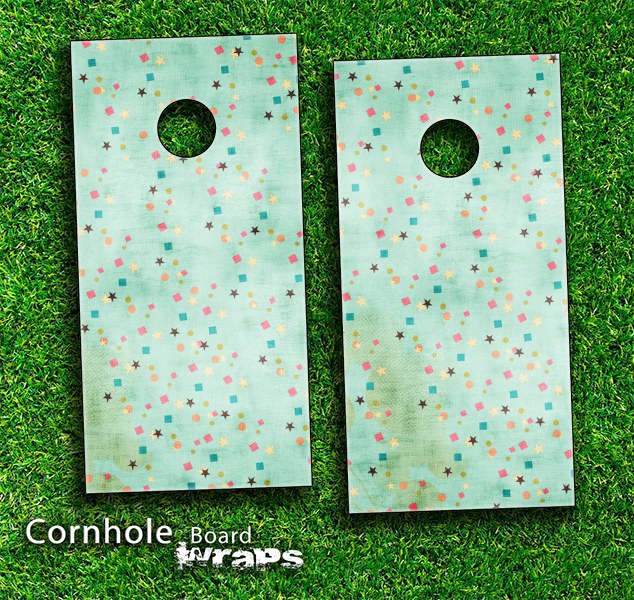 Vintage Polka Dot Skin-set for a pair of Cornhole Boards