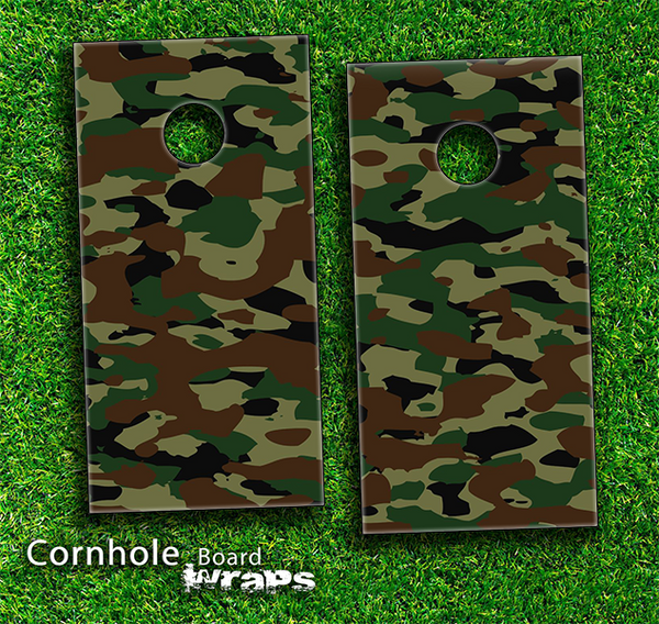 Traditional Camouflage Skin-set for a pair of Cornhole Boards
