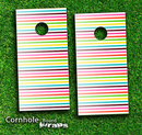 Bright Striped Skin-set for a pair of Cornhole Boards