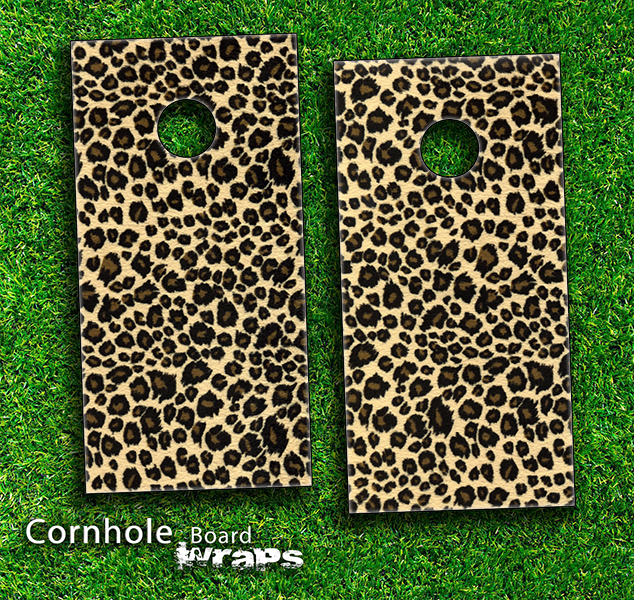 Cheetah Print V3 Skin-set for a pair of Cornhole Boards