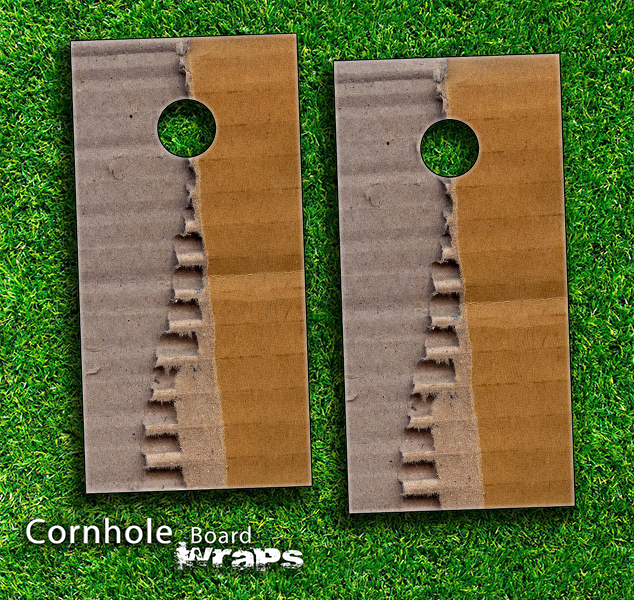 Torn Cardboard Skin-set for a pair of Cornhole Boards